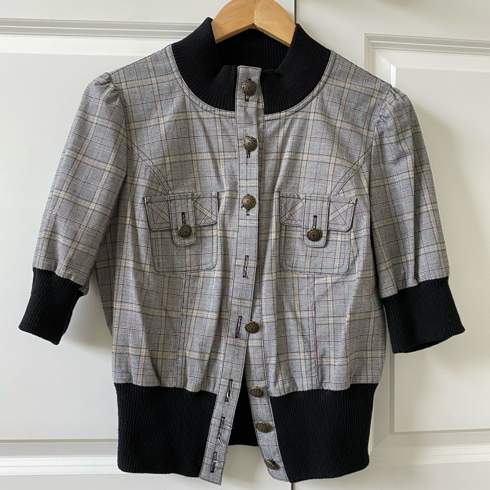 Puff sleeve cinched blazer